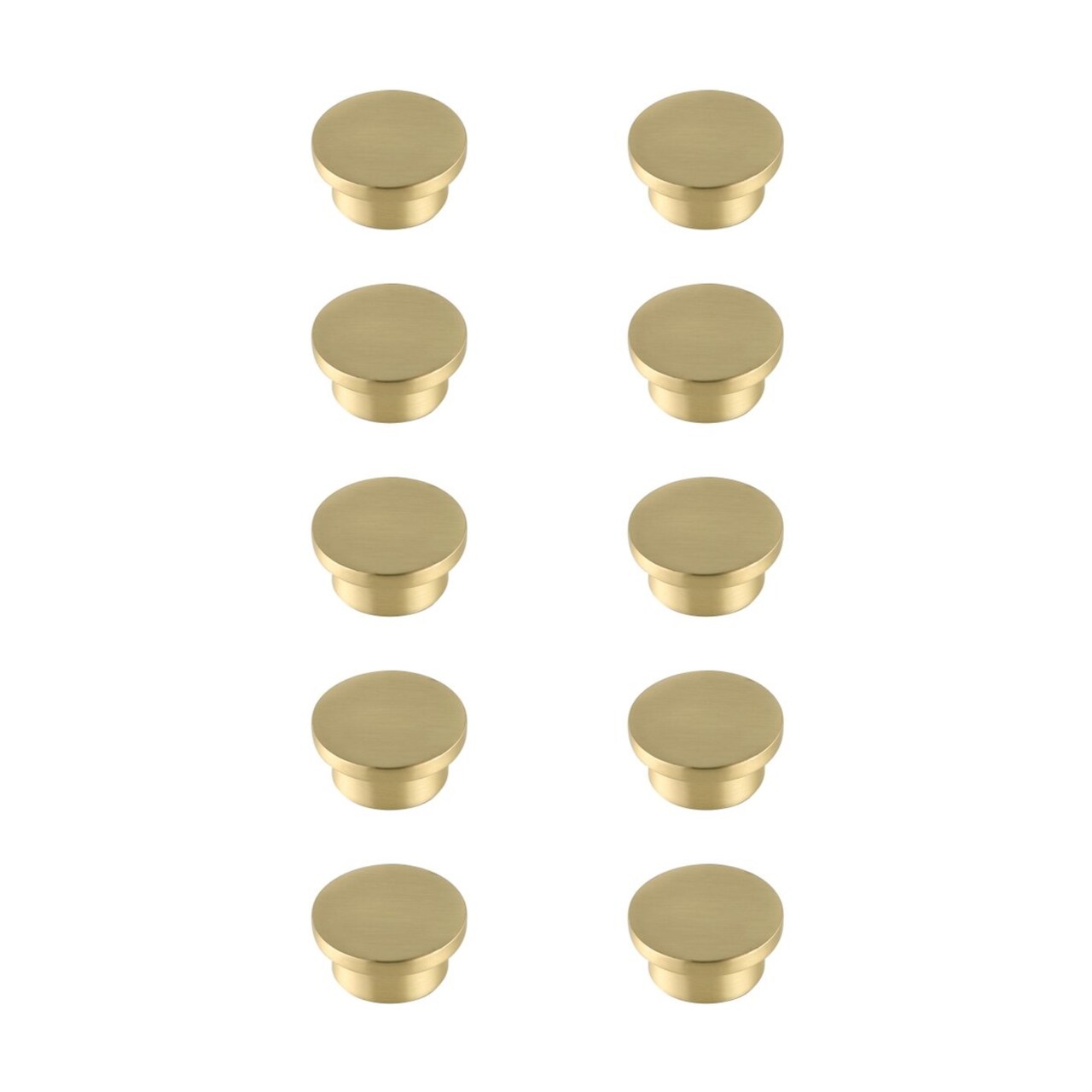 Trovon 1.6" Diameter Brushed Gold Oversize Round Knob Multipack (Set of 10)